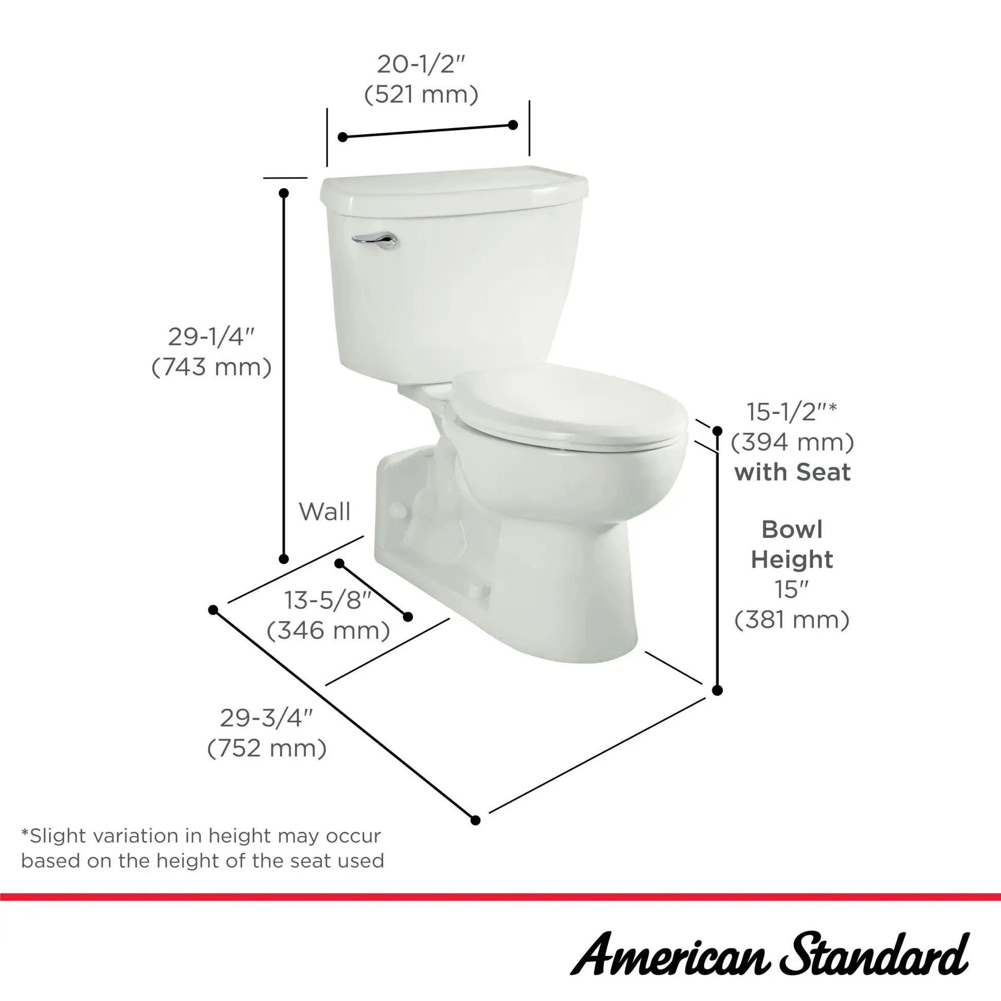 American Standard Yorkville Two-Piece Pressure Assist 1.6 gpf/6.0 Lpf Back Outlet Elongated EverClean Toilet Less Seat - Plumbing Market