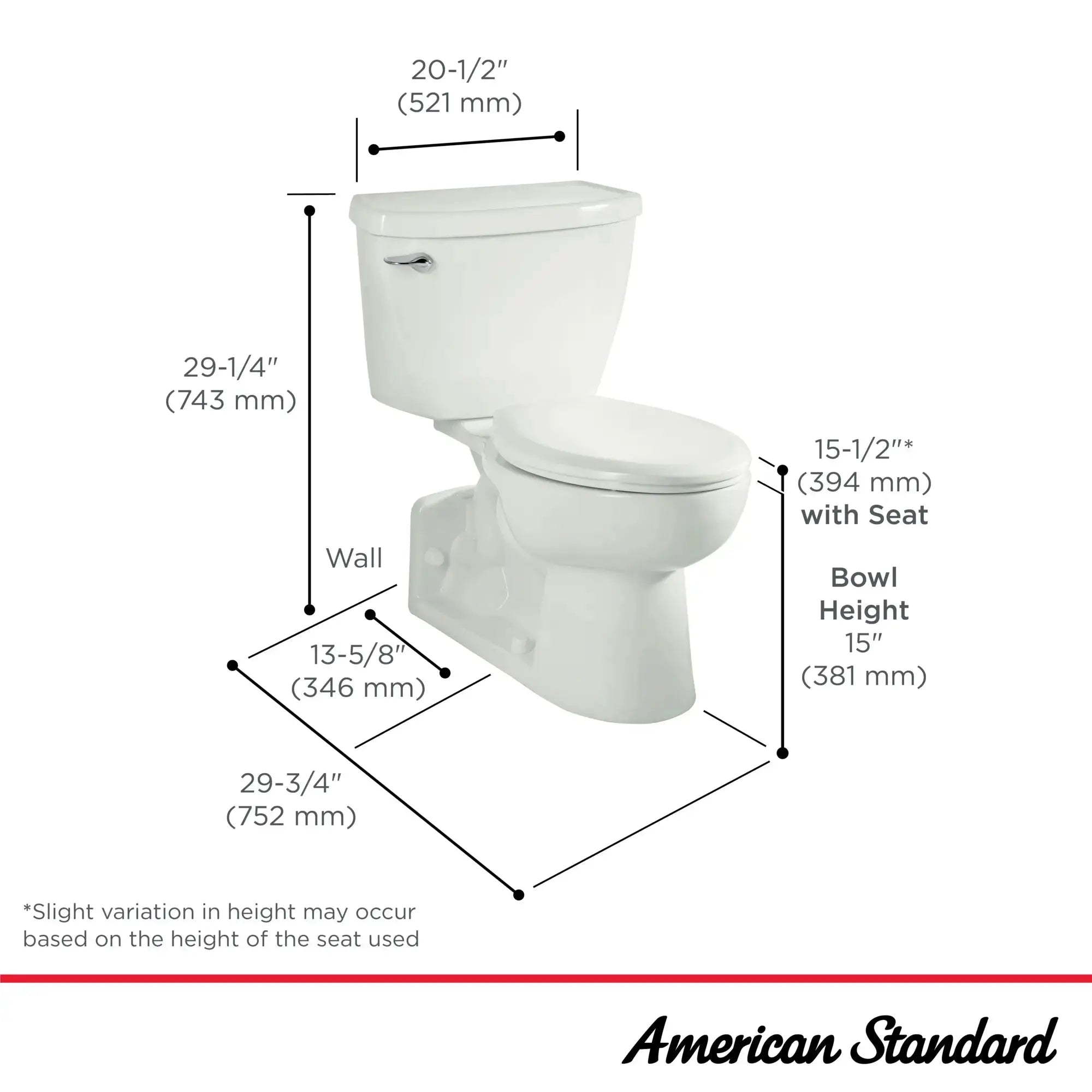 American Standard Yorkville Two-Piece Pressure Assist 1.6 gpf/6.0 Lpf Back Outlet Elongated EverClean Toilet Less Seat - Plumbing Market