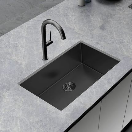 Aquaflo Essence 30" Handcrafted Single Bowl Kitchen Sink with Basket Strainer - Plumbing Market