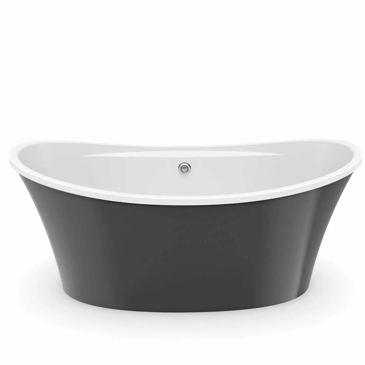Ariosa 6636 Acrylic Freestanding Center Drain Bathtub in White with Thunder Grey Skirt - Plumbing Market