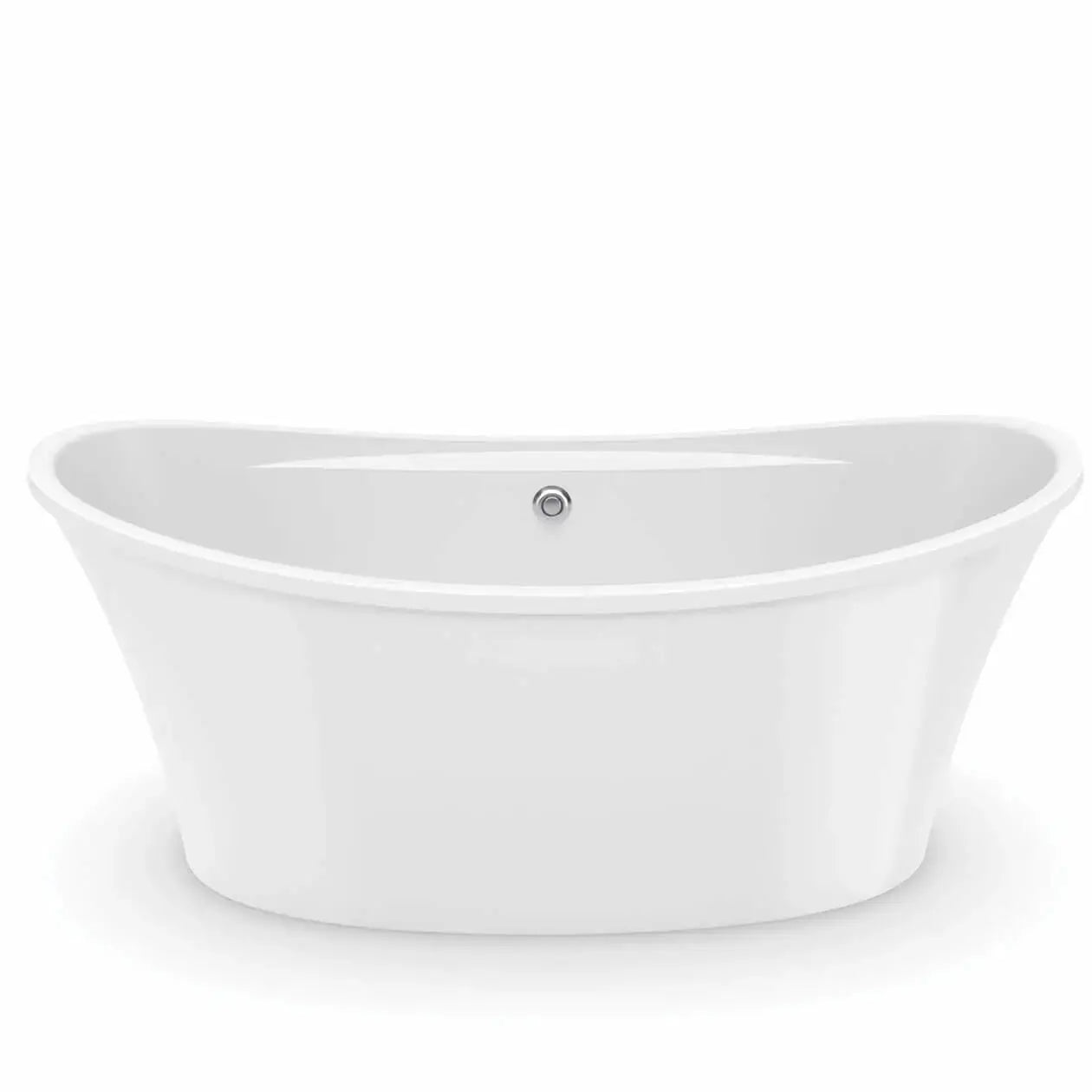 Ariosa 6636 Acrylic Freestanding Center Drain Bathtub in White with White Skirt - Plumbing Market