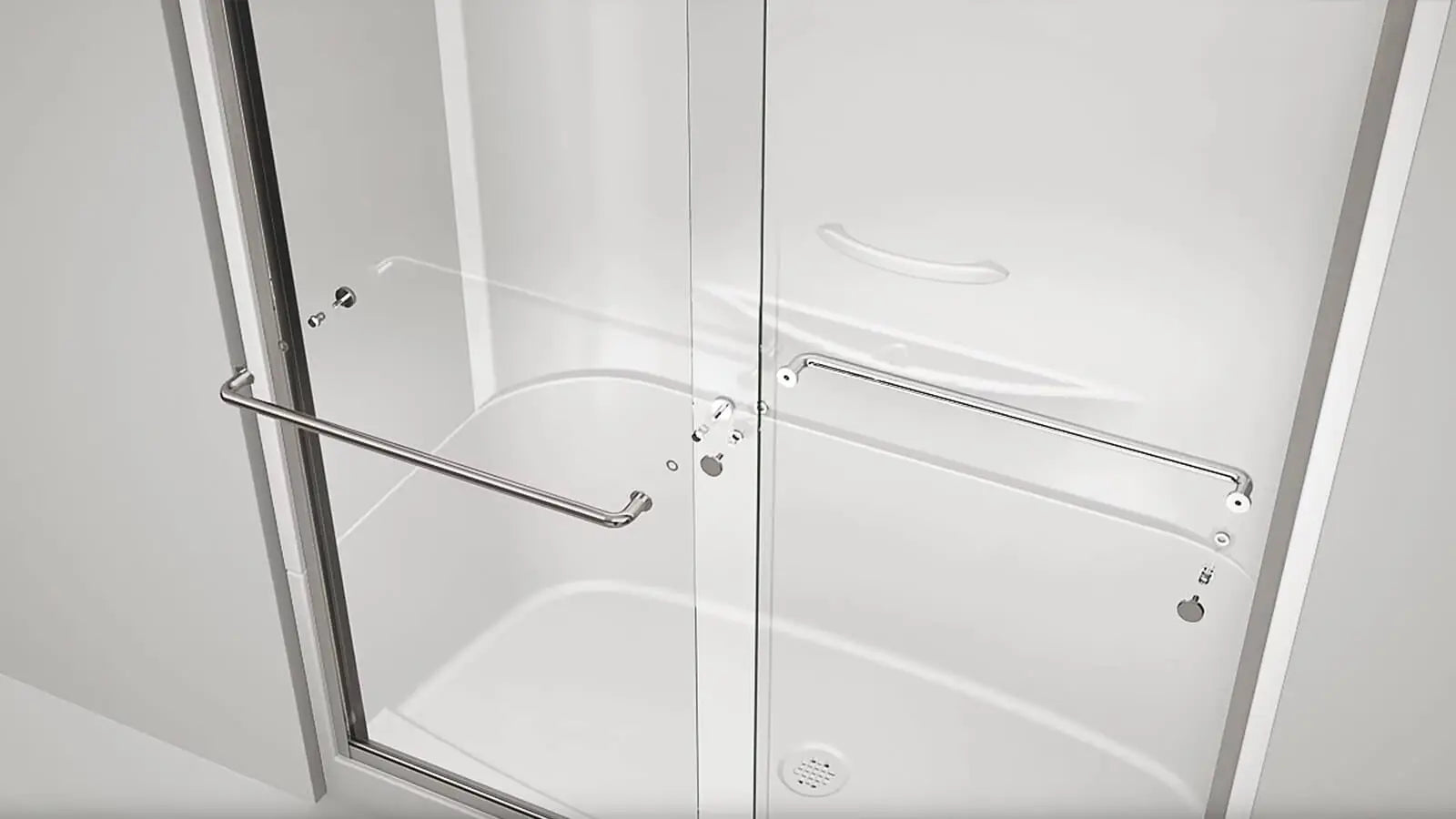 Aura 40-44 x 71 in. 6 mm Bypass Shower Door for Alcove Installation with Clear glass in Chrome - Plumbing Market