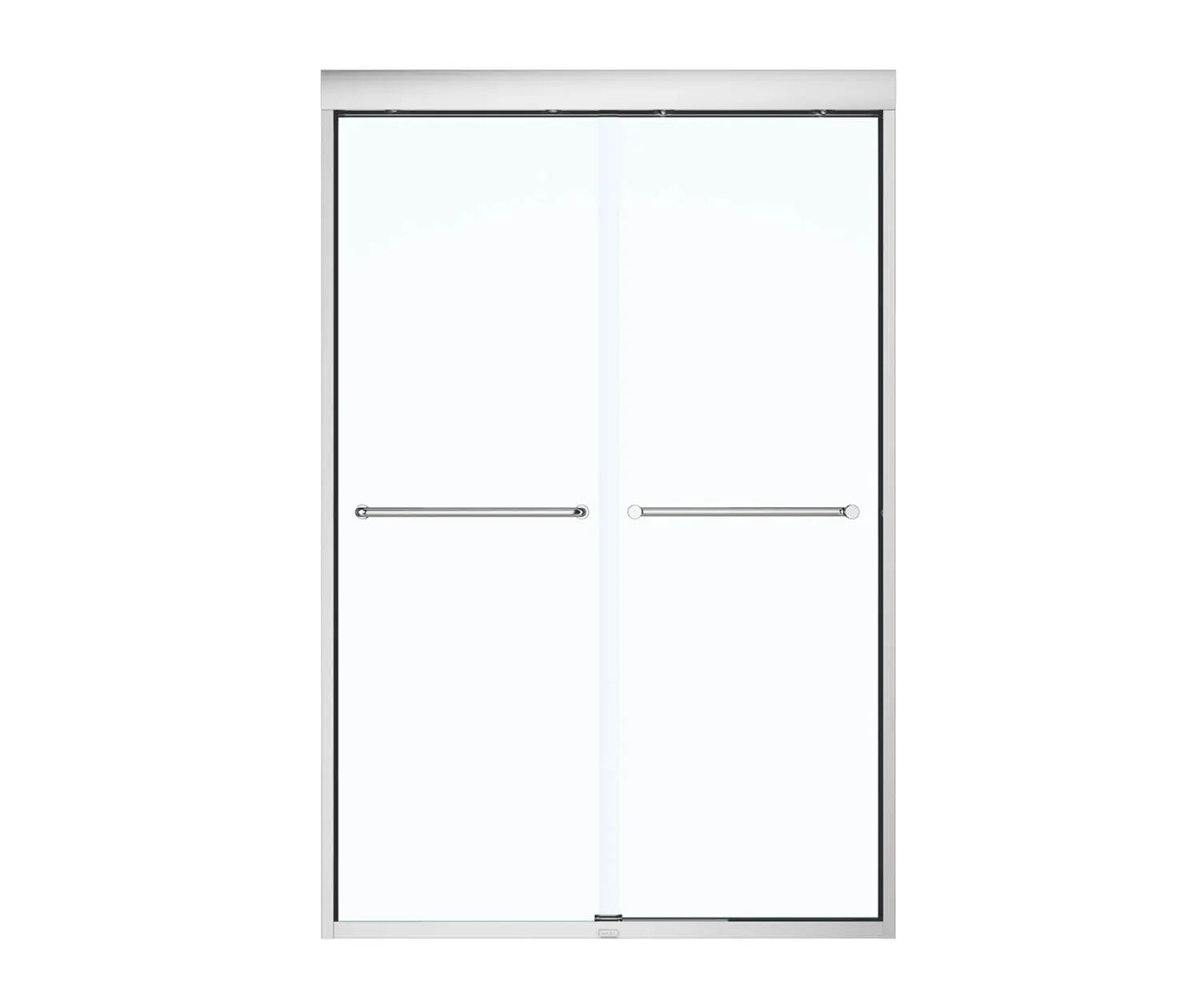 Aura 40-44 x 71 in. 6 mm Bypass Shower Door for Alcove Installation with Clear glass in Chrome - Plumbing Market