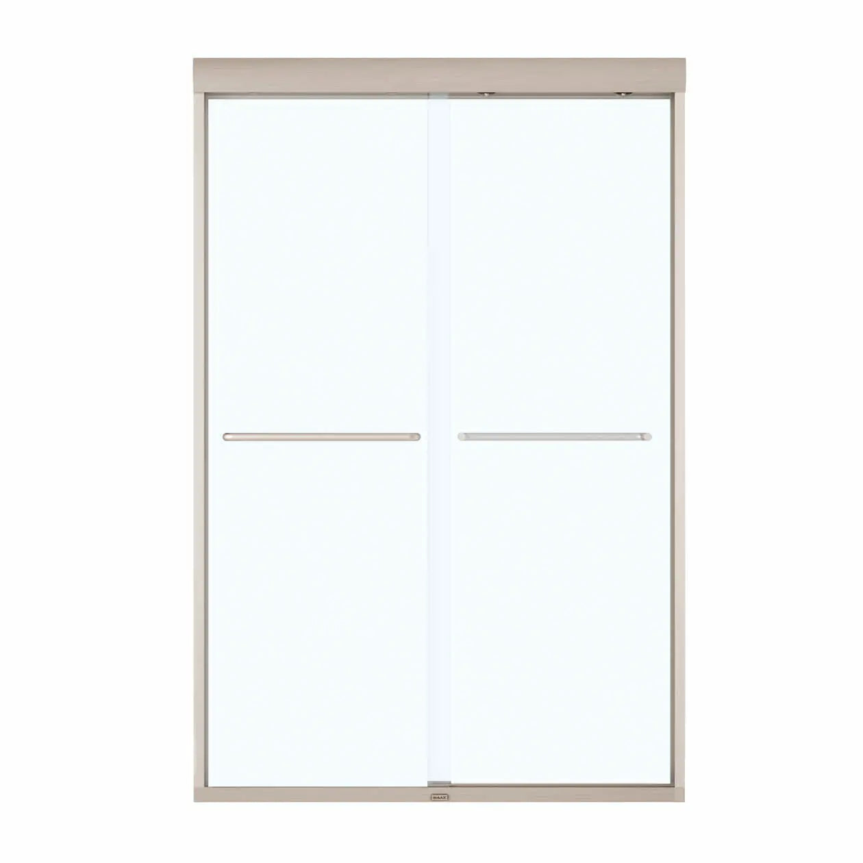 Aura 43-47 x 71 in. 6 mm Bypass Shower Door for Alcove Installation with Clear glass in Brushed Nickel - Plumbing Market