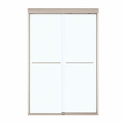 Aura 43-47 x 71 in. 6 mm Bypass Shower Door for Alcove Installation with Clear glass in Brushed Nickel - Plumbing Market
