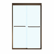 Aura 43-47 x 71 in. 6 mm Bypass Shower Door for Alcove Installation with Clear glass in Dark Bronze - Plumbing Market