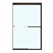 Aura 43-47 x 71 in. 8 mm Bypass Shower Door for Alcove Installation with Clear glass in Dark Bronze - Plumbing Market