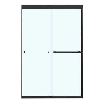Aura 43-47 x 71 in. 8 mm Bypass Shower Door for Alcove Installation with Clear glass in Matte Black - Plumbing Market