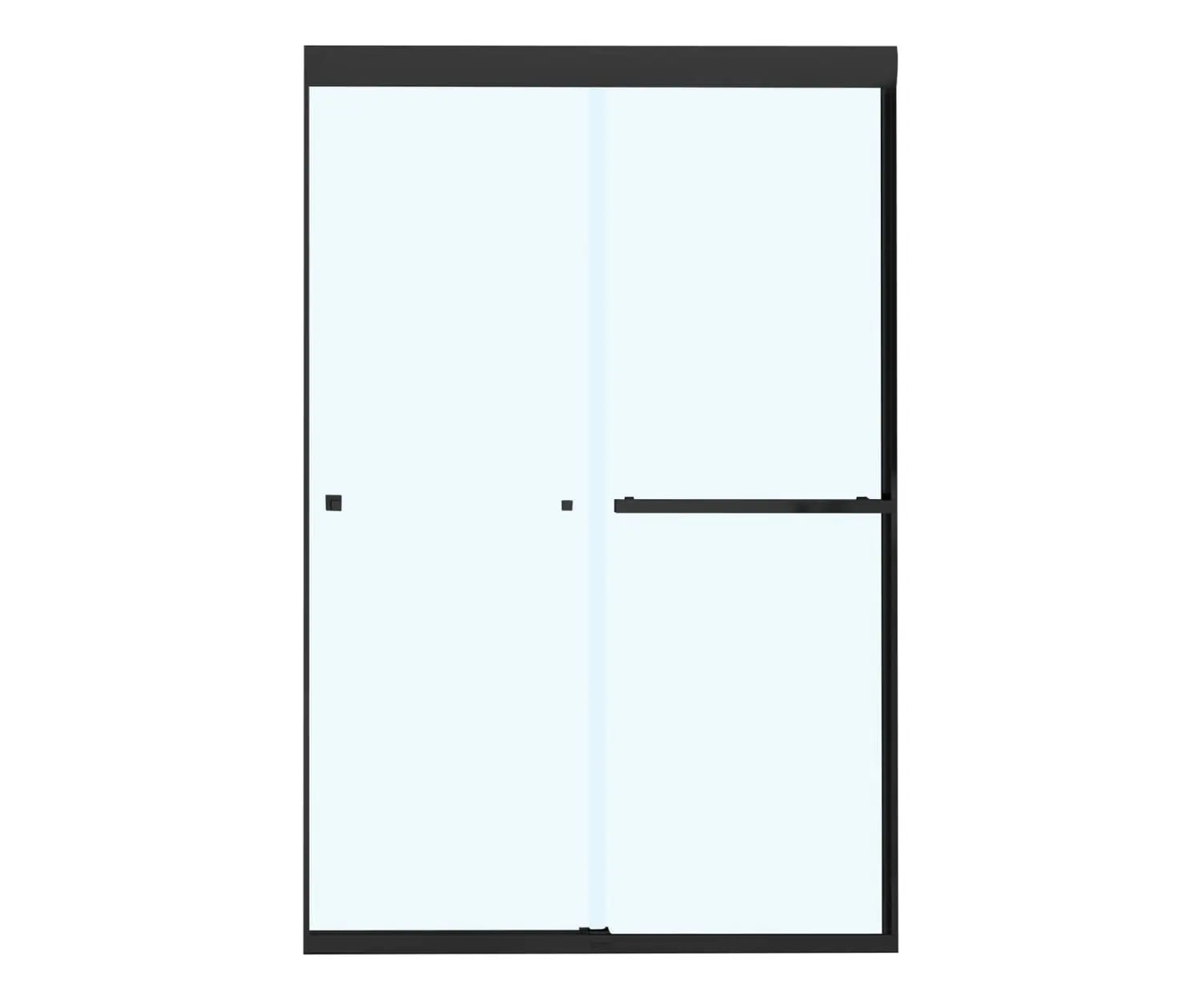 Aura 43-47 x 71 in. 8 mm Bypass Shower Door for Alcove Installation with Clear glass in Matte Black - Plumbing Market