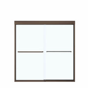Aura 55-59 x 57 in. 6 mm Sliding Tub Door for Alcove Installation with Clear glass in Dark Bronze - Plumbing Market