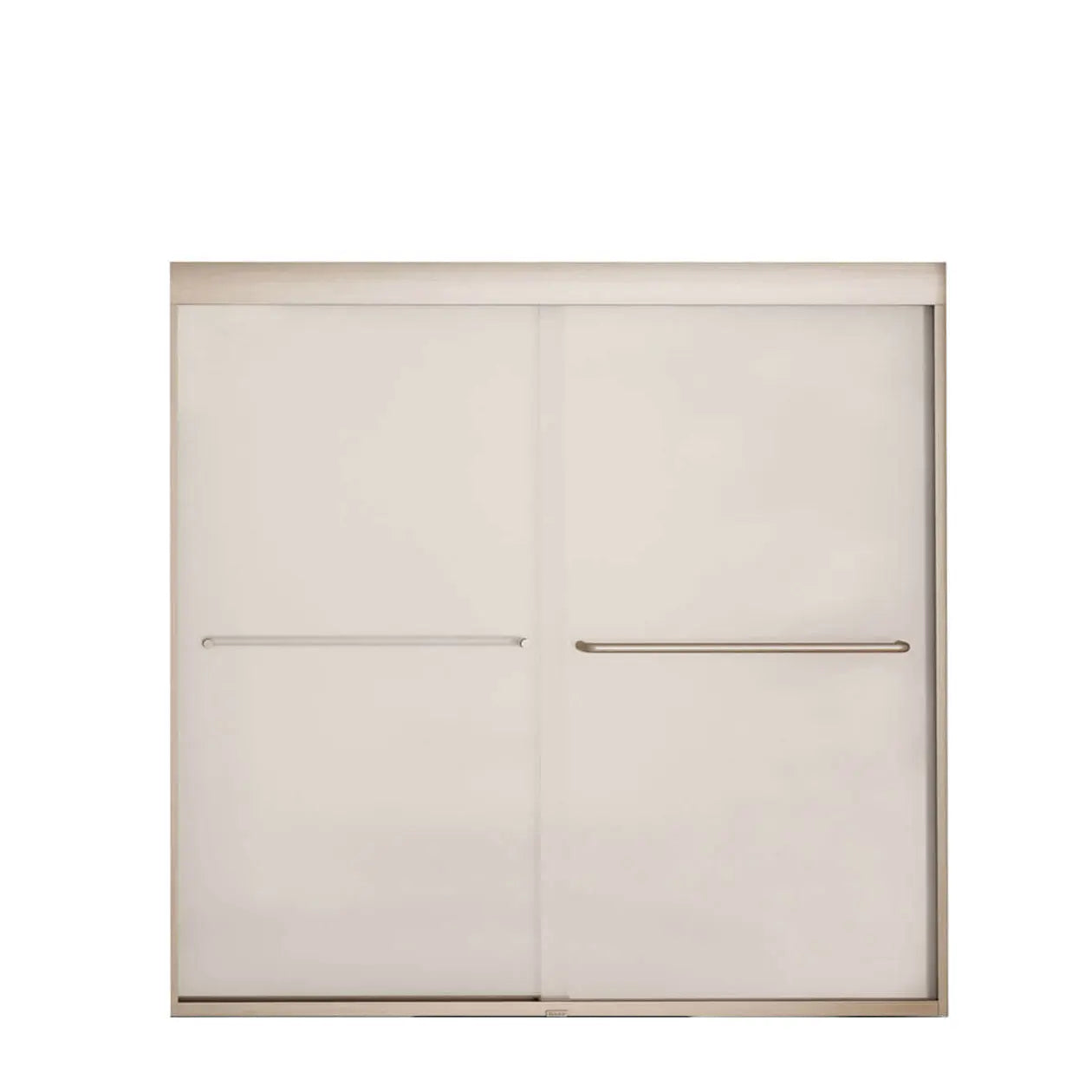 Aura 55-59 x 57 in. 6 mm Sliding Tub Door for Alcove Installation with Frosted glass in Brushed Nickel - Plumbing Market