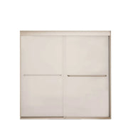 Aura 55-59 x 57 in. 6 mm Sliding Tub Door for Alcove Installation with Frosted glass in Brushed Nickel - Plumbing Market