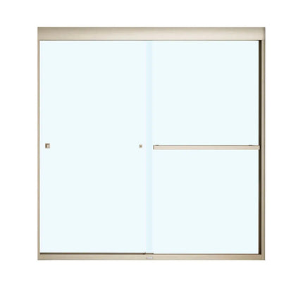 Aura 55-59 x 57 in. 8 mm Bypass Tub Door for Alcove Installation with Clear glass in Brushed Nickel - Plumbing Market