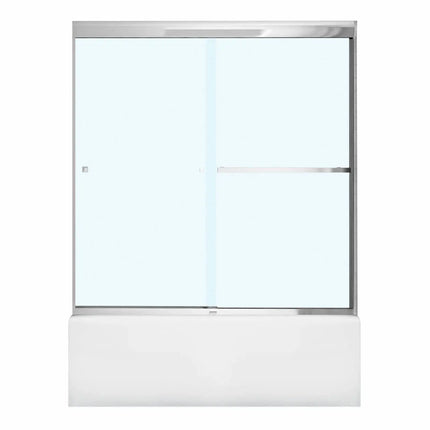 Aura 55-59 x 57 in. 8 mm Bypass Tub Door for Alcove Installation with Clear glass in Chrome - Plumbing Market