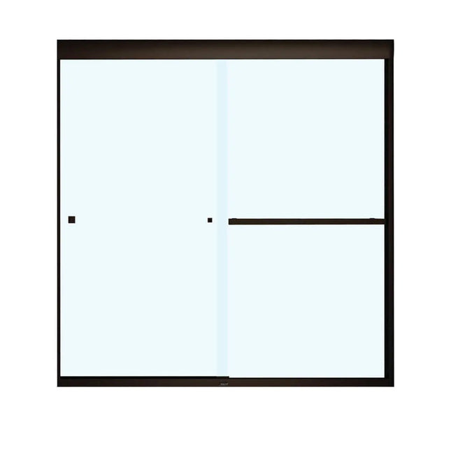 Aura 55-59 x 57 in. 8 mm Bypass Tub Door for Alcove Installation with Clear glass in Dark Bronze - Plumbing Market