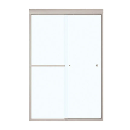 Aura SC 43-47 in. x 71 in. 8 mm Bypass Shower Door for Alcove Installation with Clear glass in Brushed Nickel - Plumbing Market