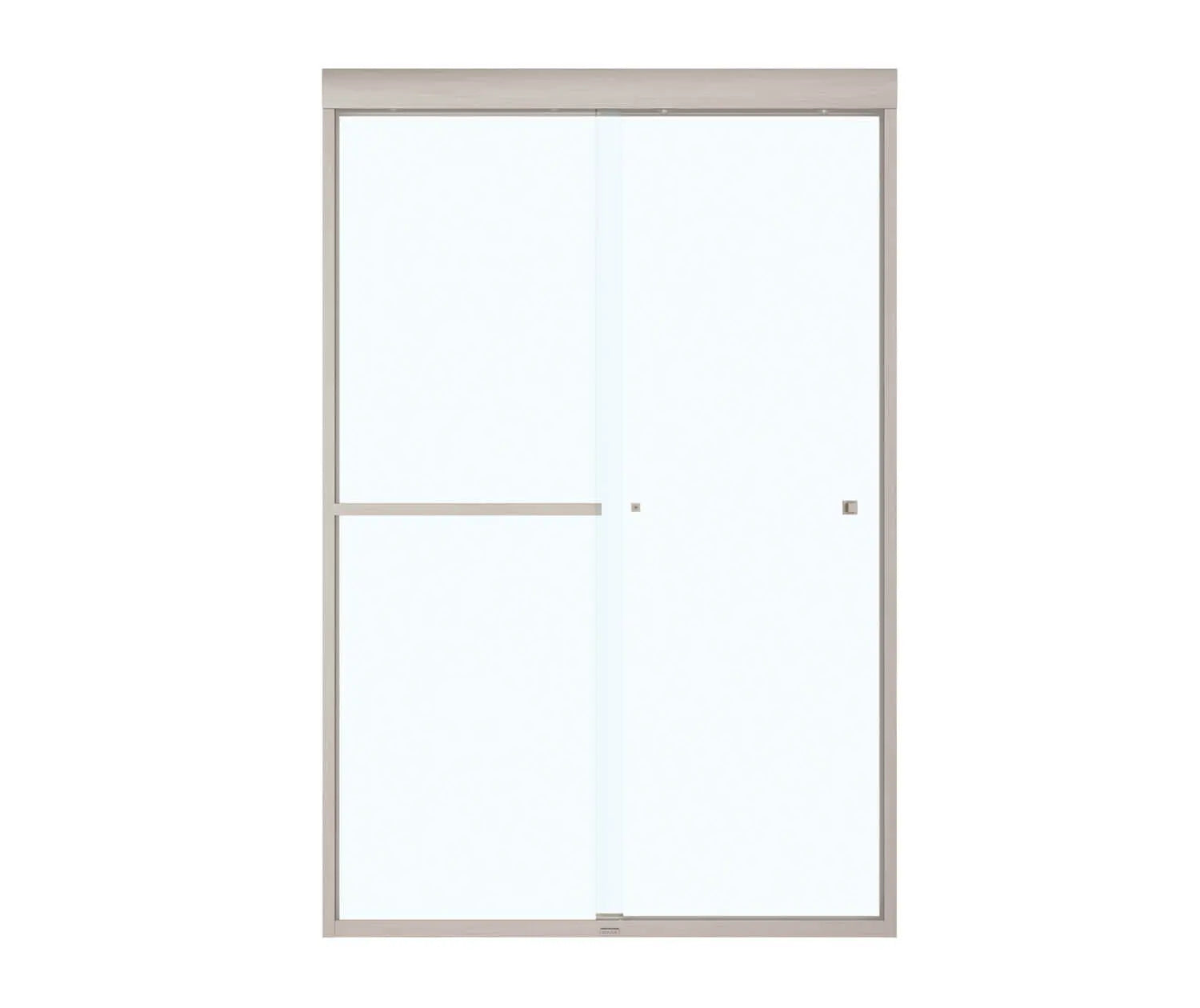 Aura SC 43-47 in. x 71 in. 8 mm Bypass Shower Door for Alcove Installation with Clear glass in Brushed Nickel - Plumbing Market