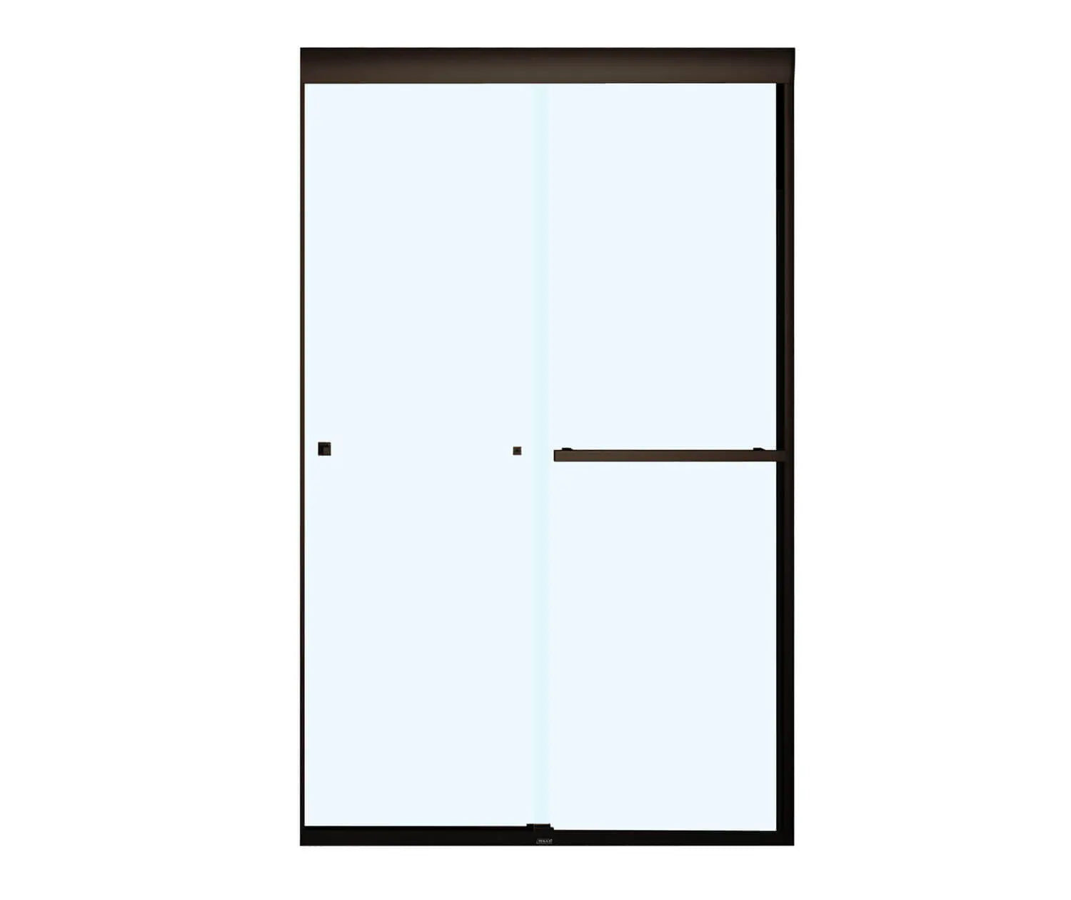 Aura SC 43-47 in. x 71 in. 8 mm Bypass Shower Door for Alcove Installation with Clear glass in Dark Bronze - Plumbing Market