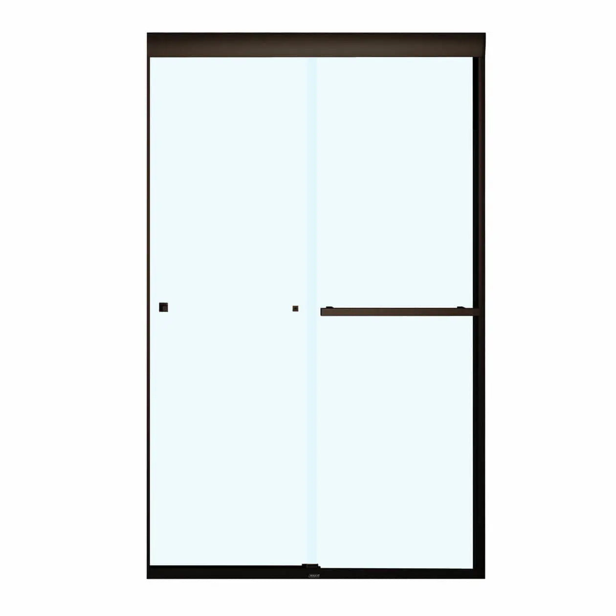 Aura SC 43-47 in. x 71 in. 8 mm Bypass Shower Door for Alcove Installation with Clear glass in Dark Bronze - Plumbing Market