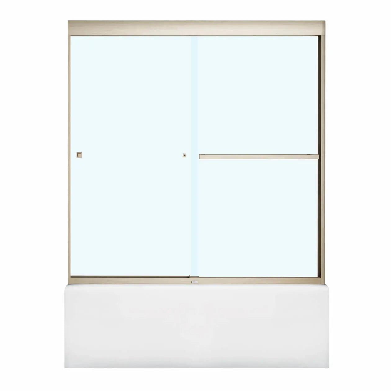 Aura SC 55-59 in. x 57 in. 8 mm Bypass Tub Door for Alcove Installation with Clear glass in Brushed Nickel - Plumbing Market