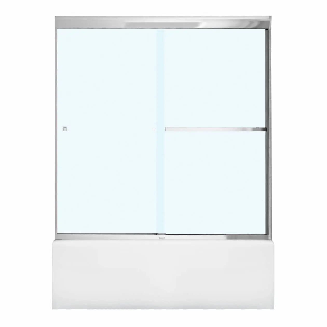 Aura SC 55-59 in. x 57 in. 8 mm Bypass Tub Door for Alcove Installation with Clear glass in Chrome - Plumbing Market