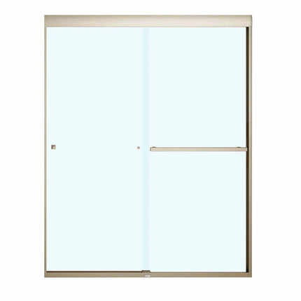 Aura SC 55-59 in. x 71 in. 8 mm Bypass Shower Door for Alcove Installation with Clear glass in Brushed Nickel - Plumbing Market