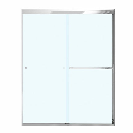 Aura SC 55-59 in. x 71 in. 8 mm Bypass Shower Door for Alcove Installation with Clear glass in Chrome - Plumbing Market