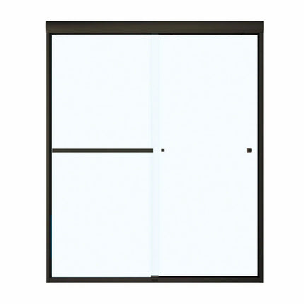 Aura SC 55-59 in. x 71 in. 8 mm Bypass Shower Door for Alcove Installation with Clear glass in Dark Bronze - Plumbing Market