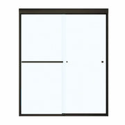 Aura SC 55-59 in. x 71 in. 8 mm Bypass Shower Door for Alcove Installation with Clear glass in Dark Bronze - Plumbing Market