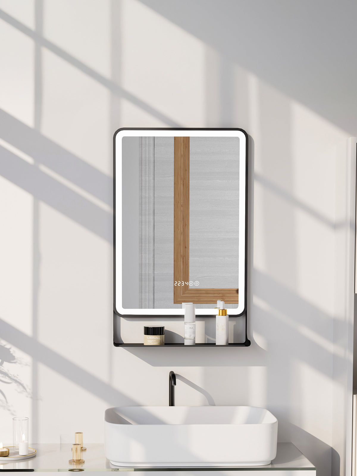 Ecoway Aurora LED Mirror with Shelf M1002 — Plumbing Market Canada