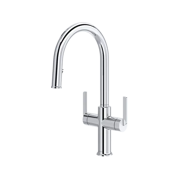 Authentica™ Two Handle Pull-Down Kitchen Faucet With C-Spout - Plumbing Market