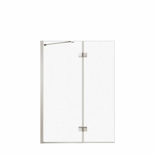 Axial Duo 42 x 58 in. 8 mm Pivot Tub Screen for Alcove Installation with Clear glass in Brushed Nickel - Plumbing Market