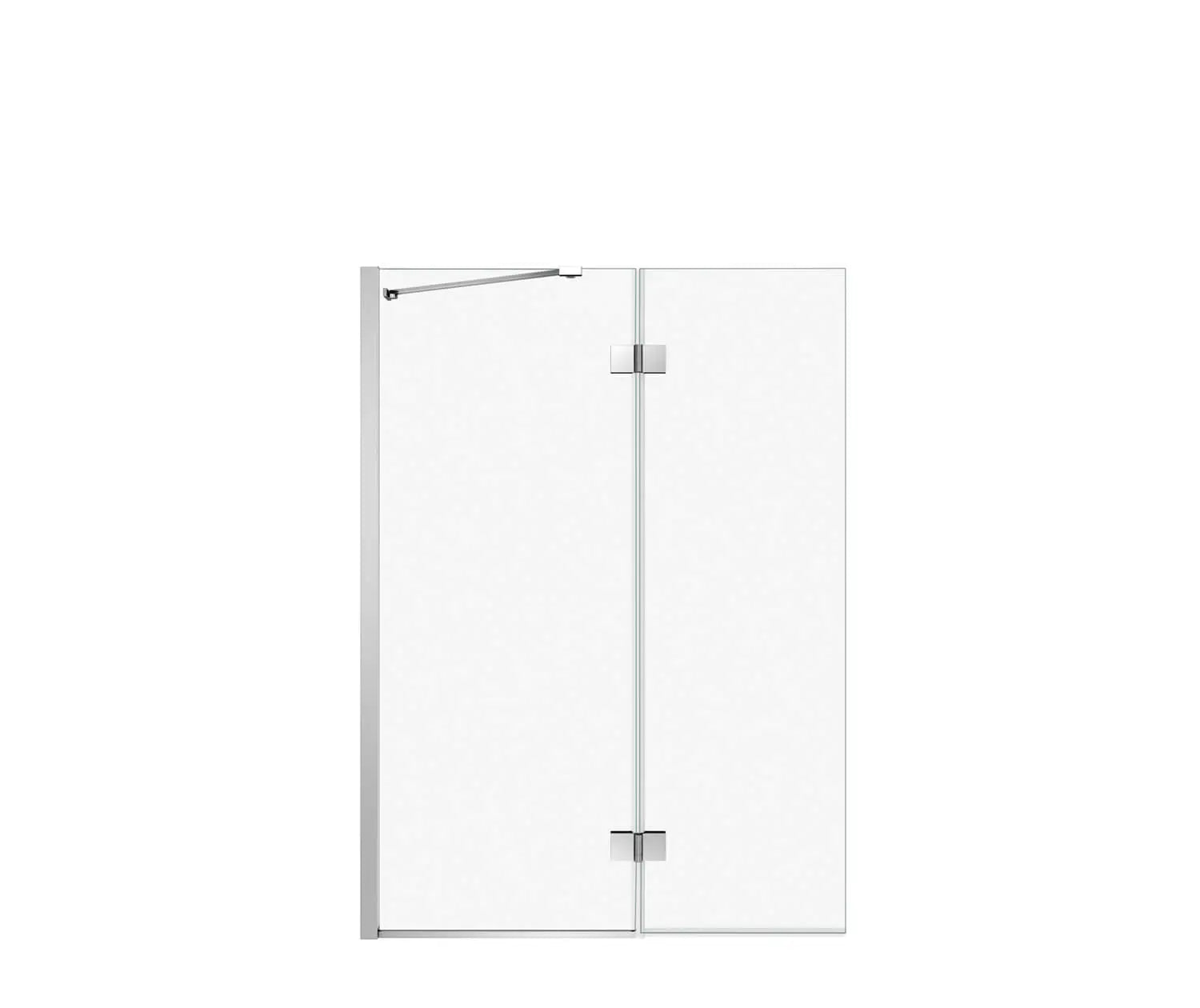 Axial Duo 42 x 58 in. 8 mm Pivot Tub Screen for Alcove Installation with Clear glass in Chrome - Plumbing Market