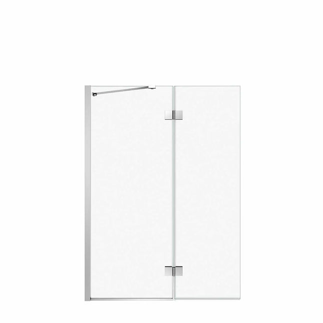 Axial Duo 42 x 58 in. 8 mm Pivot Tub Screen for Alcove Installation with Clear glass in Chrome - Plumbing Market