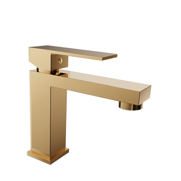Baril REC B05 Single-Hole Lavatory Faucet, Drain Included B05-1005-1PL in Gold