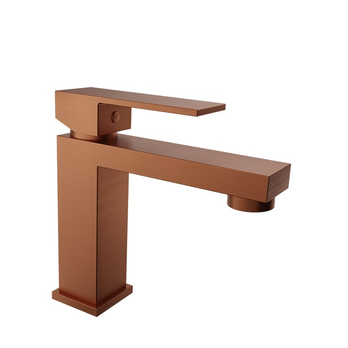 Baril REC B05 Single-Hole Lavatory Faucet, Drain Included B05-1005-1PL in Satin Copper