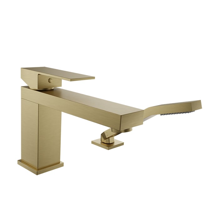 Baril REC B05 2-piece Tub Filler with Hand Shower B05-1269-00 in Satin Brass