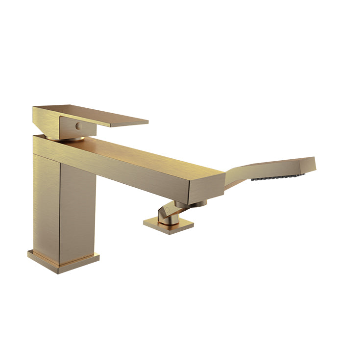 Baril REC B05 2-piece Tub Filler with Hand Shower B05-1269-00 in Warm Gold
