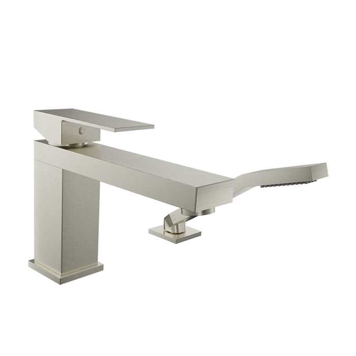 Baril REC B05 2-piece Tub Filler with Hand Shower B05-1269-00 in Brushed Nickel