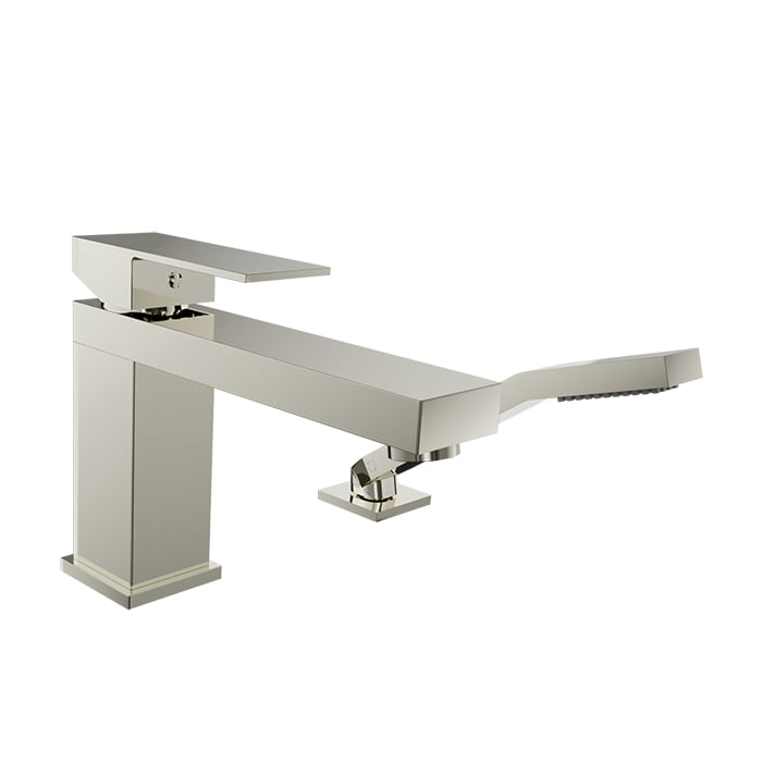 Baril REC B05 2-piece Tub Filler with Hand Shower B05-1269-00 in Polished Nickel