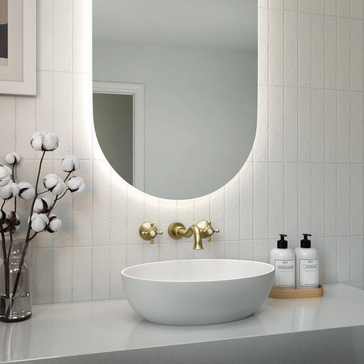Baril NAUTICA B16 Trim Only for Two Handles Wall-Mounted Lavatory Faucet, Drain Not Included T16-8041-00L (Baril photo)