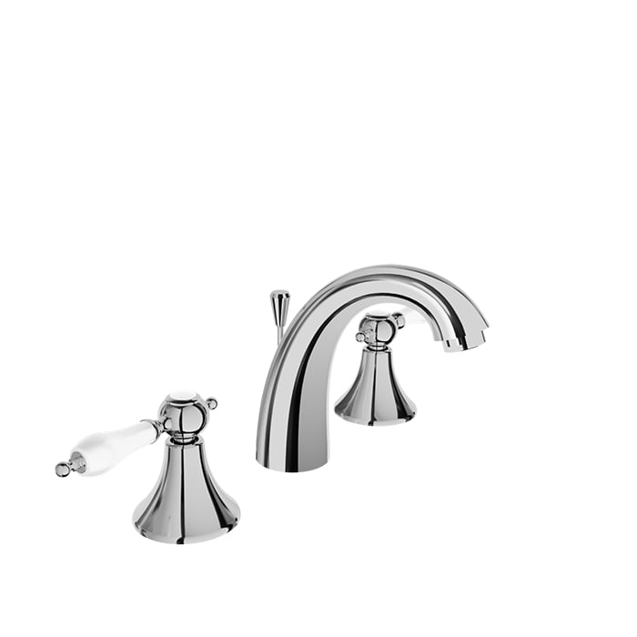 Baril RALPH B18 8" C/C Lavatory Faucet, Drain Included B18-8001-00L in Chrome / White