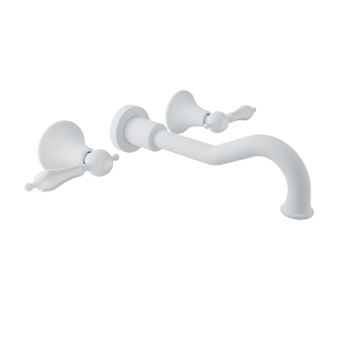 Baril RALPH B18 Two Handles Wall-Mounted Lavatory Faucet, Drain Not Included B18-8041-00L in White