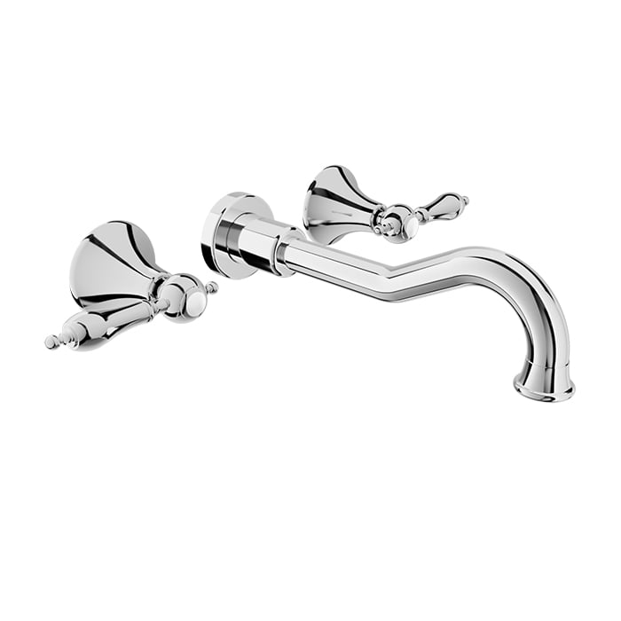 Baril RALPH B18 Two Handles Wall-Mounted Lavatory Faucet, Drain Not Included B18-8041-00L in Chrome