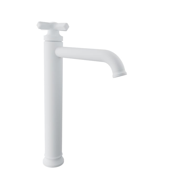 Baril BEAUMONT B20 High Single-Hole Lavatory Faucet, Drain Not Included B20-1022-00L in White