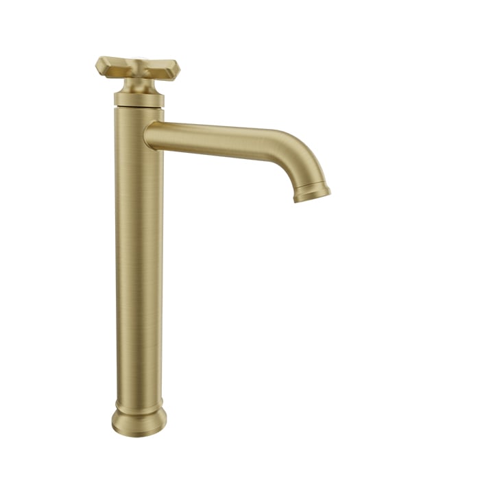 Baril BEAUMONT B20 High Single-Hole Lavatory Faucet, Drain Not Included B20-1022-00L in Satin Brass