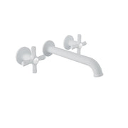 Baril BEAUMONT B20 Two Handles Wall-Mounted Lavatory Faucet, Drain Not Included B20-8042-00L in White
