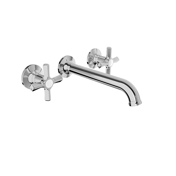 Baril BEAUMONT B20 Two Handles Wall-Mounted Lavatory Faucet, Drain Not Included B20-8042-00L in Chrome