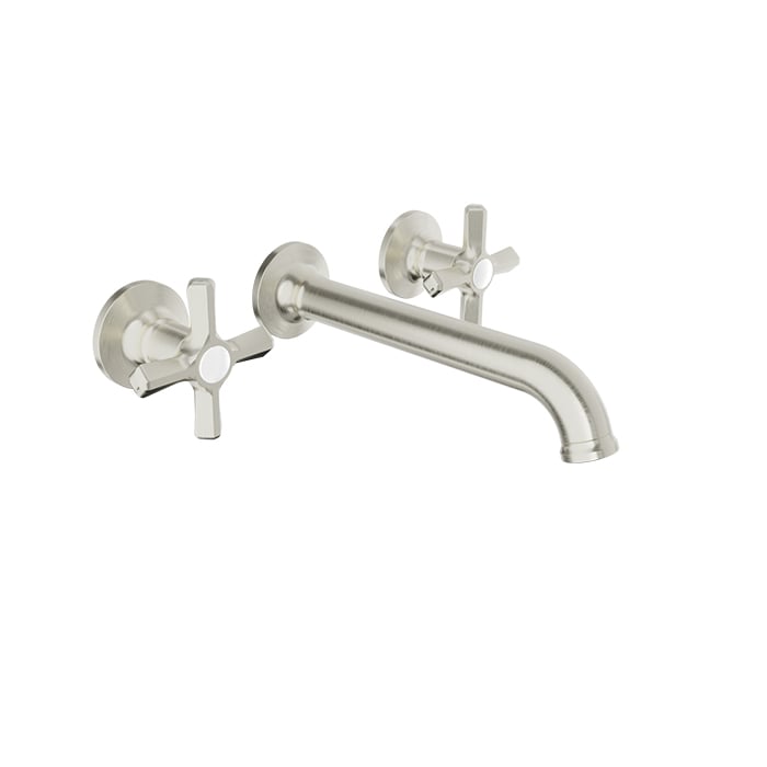 Baril BEAUMONT B20 Two Handles Wall-Mounted Lavatory Faucet, Drain Not Included B20-8042-00L in Brushed Nickel