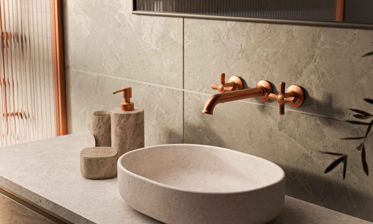 Baril BEAUMONT B20 Two Handles Wall-Mounted Lavatory Faucet, Drain Not Included B20-8042-00L (Baril photo)